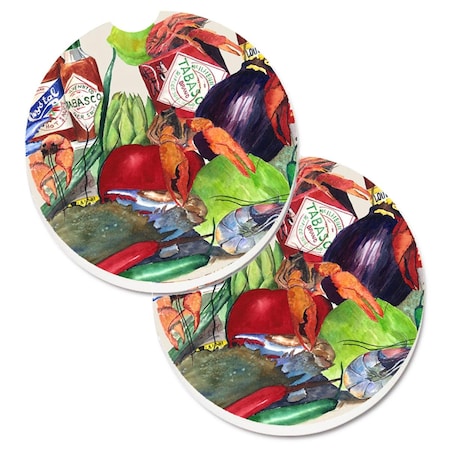 Carolines Treasures Louisiana Spices Set of 2 Cup Holder Car Coaster 8540-1CARC
